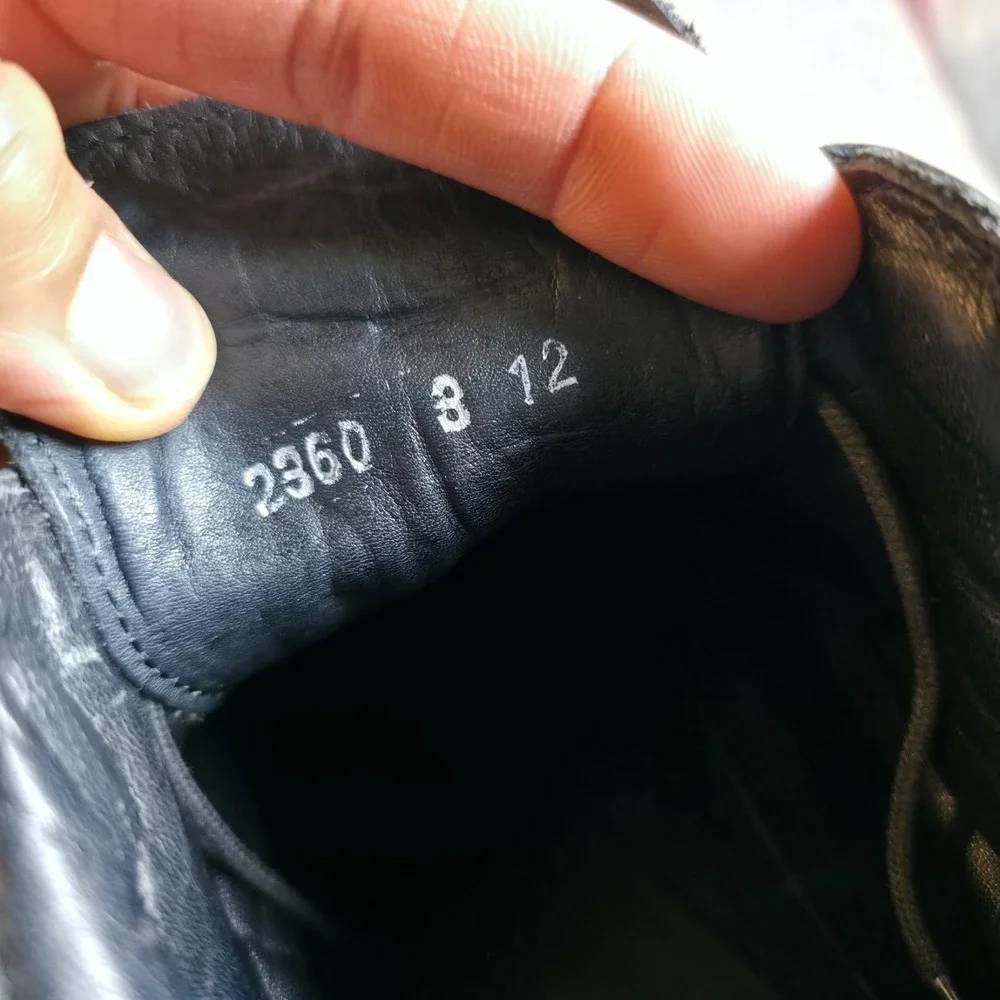 Vintage Florsheim Ankle Boots Chukka Moc Toe Black Leather Mens 12 Made In Italy